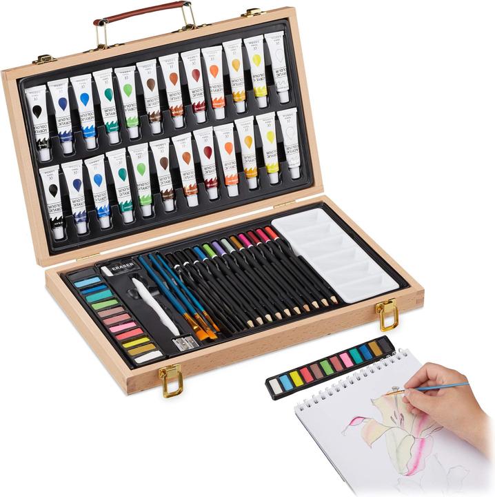 Image du produit Relaxdays Coffret pour peinture (Marron clair)