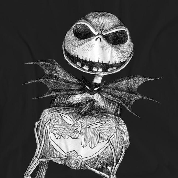Actual product image The Nightmare Before Christmas Unisex Adult Jack Pumpkin Sketch T-Shirt (XL)