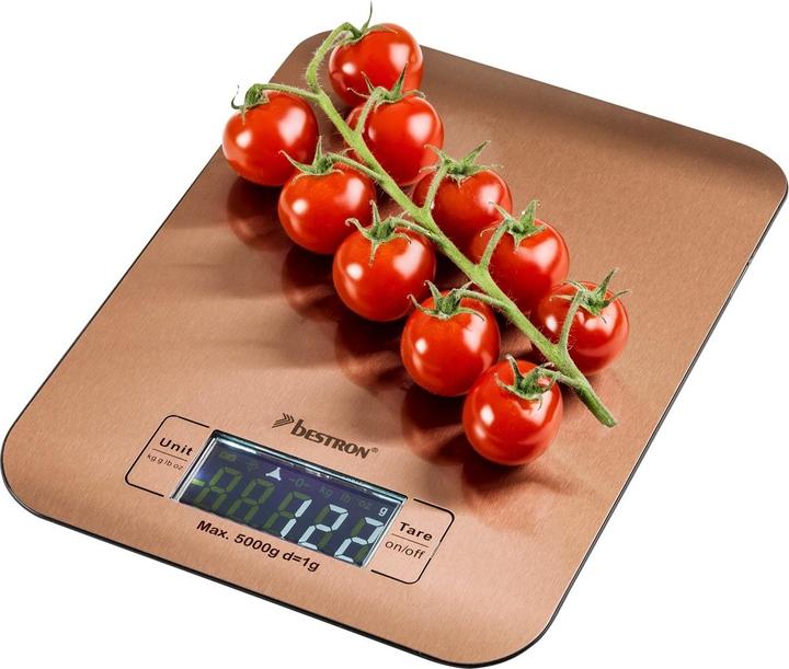 Immagine prodotto Bestron Bilancia da cucina AKS700CO Bilancia elettronica da cucina quadrata con piano di lavoro in rame