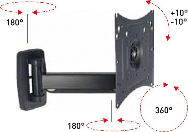 Immagine prodotto Roline Supporto a parete per LCD/TV extra lungo a 3 snodi (Muro, 40")