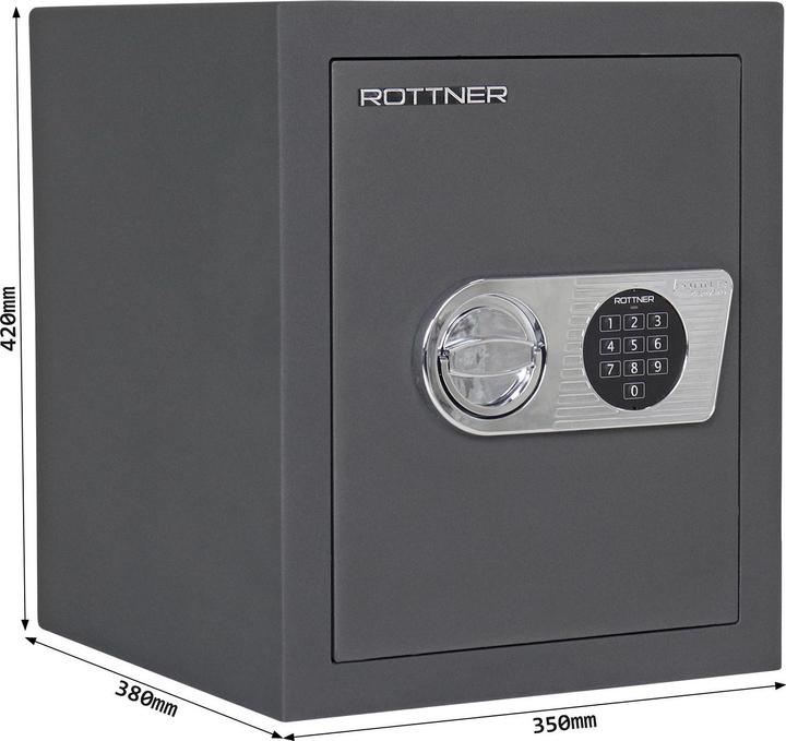 Produktbild Rottner Wertschutzschrank EN1 Toscana 50 Elektronikschloss (27 l)