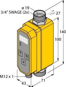 Actual product image Turck Compact inline flow meter Flow rate measurement Relay output 24V
