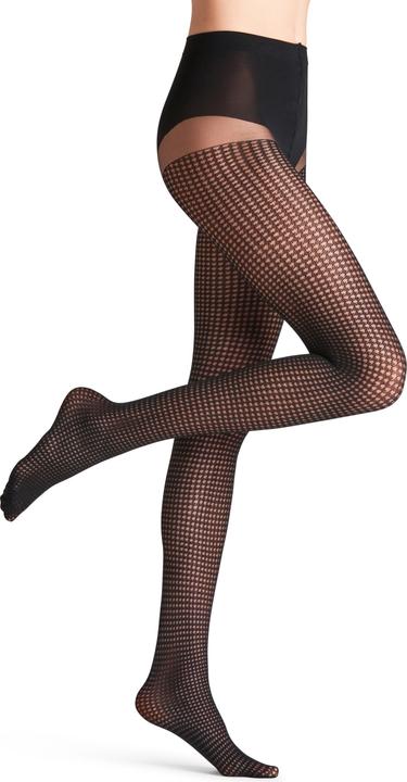 Actual product image Falke Houndstooth tights, colour 3009 black, size 38-40 (15 DEN, 38 - 40)