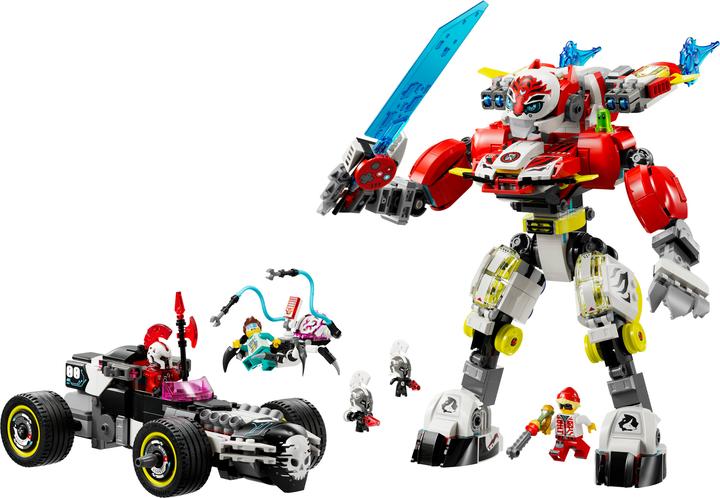 Produktbild LEGO Coopers Tiger-Mech und Zeros Hot Rod Auto (71497, LEGO Dreamzzz)