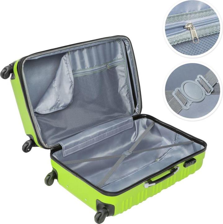 Produktbild tectake Hartschalenkofferset (106 l, Handgepäck (bis 50l), M (50 - 90l), L (90 - 115l))