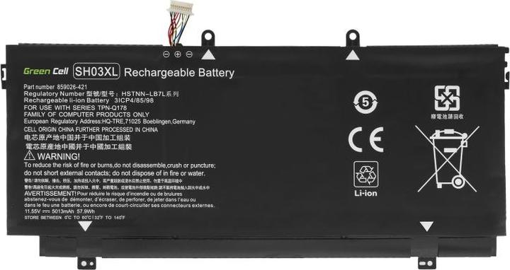 Actual product image GreenCell Laptop Battery SH03XL for HP Spectre - 11.55V - 4200mAh (3 Cells, 4200 mAh)