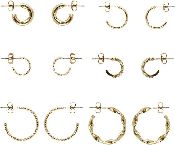 Produktbild Pieces Pcdiona Hoop Earrings 6-Pack Noos (5% Titan, 92% Messing, 3% Glas)