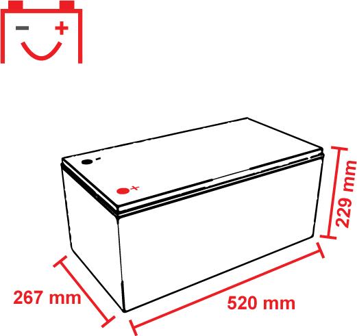 Produktbild Voltic VLI260 LiFePO4 Lithium Versorgungsbatterie (12 V, 260 Ah)