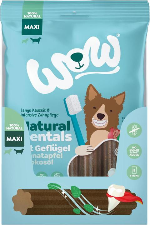 Immagine prodotto WOW Natural Dentals, Pollame con melograno, Maxi, Adulti, 275g (Adulto, 1 pz., 275 g)