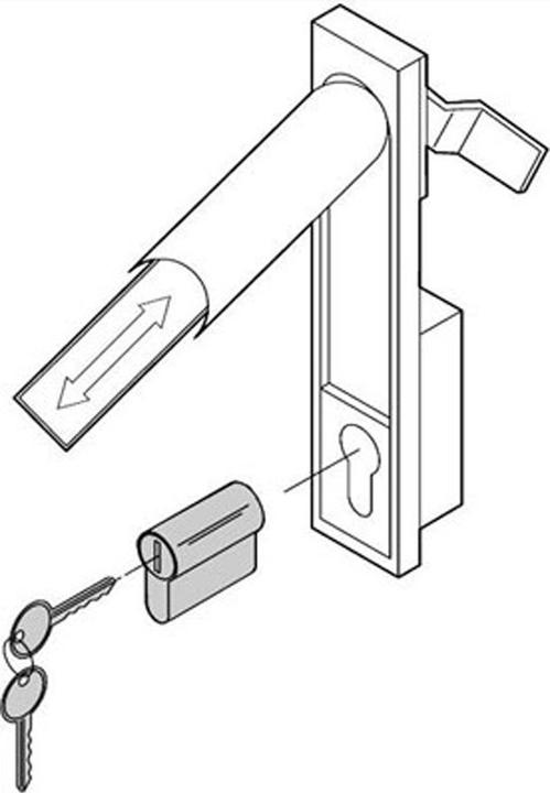 Actual product image Schroff PROLINE receptacle for locking cylinder