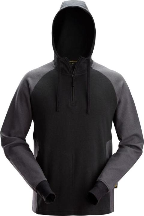 Produktbild Snickers Workwear 28425804006 Zweifarbiger Hoodie mit halbem Reissverschluss Stahlgrau L (XS, S, M, L, XL, XXL, 3XL)