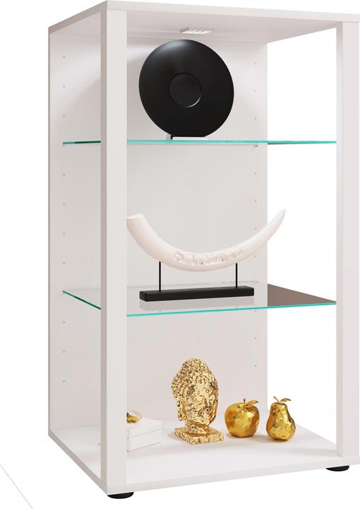 Produktbild VCM Holz Glas Vitrine Sammelvitrine Glasvitrine Schaukasten Standvitrine Glasol XL (52 x 44 x 90 cm)