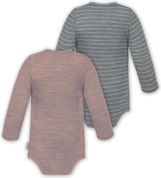 Image du produit Normani Lot de 2 body à langer bébé unisexe manches longues une pièce en laine mérinos - 9351 (86)