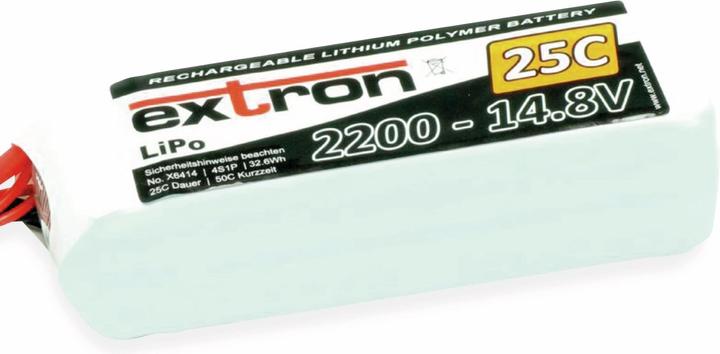 Extron Modellbau Pack LiPo Extron X2 2200 mAh 14,8V 25C (XT60) (14.80 V, 2200 mAh)