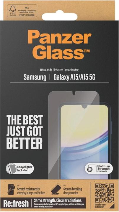 Immagine prodotto PanzerGlass Ultra-Wide Fit (1 Pezzo/i, Samsung Galaxy A15 5G, Samsung Galaxy A15)