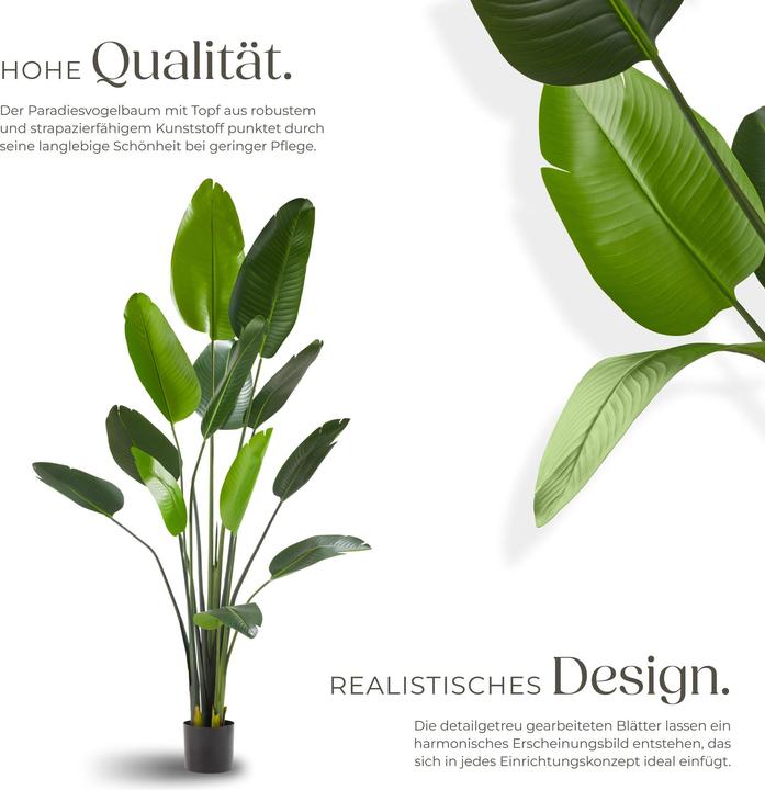 Actual product image tectake Artificial bird of paradise tree Tropic, lifelike (180 cm)