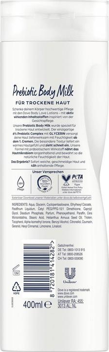 Produktbild Dove 400ml Body Milk Prebiotic (Körpermilch, 400 ml)