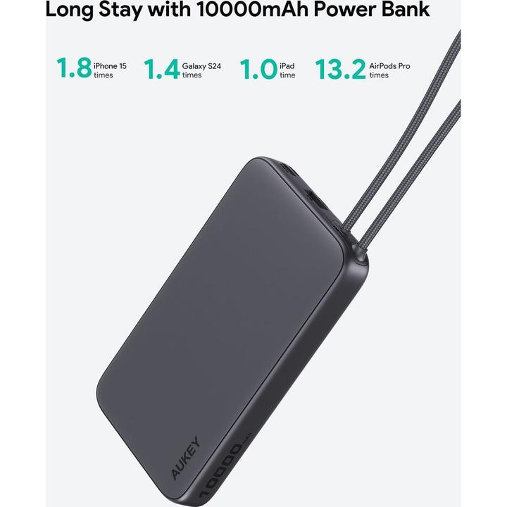 Produktbild Aukey SPARK SLING - Powerbank (10000 mAh, 22.50 W, 38.50 Wh)