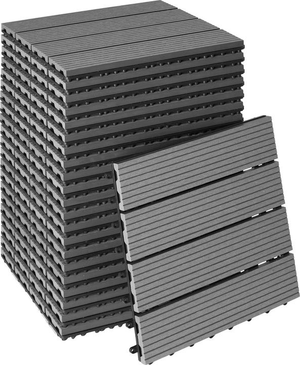 Produktbild tectake Set Terrassenfliesen (22 x, 31 x 31 cm)