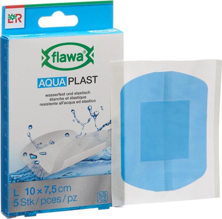 Produktbild Flawa Aqua Plast Pflasterstrips 7.5x10cm wasserfest (5 x)