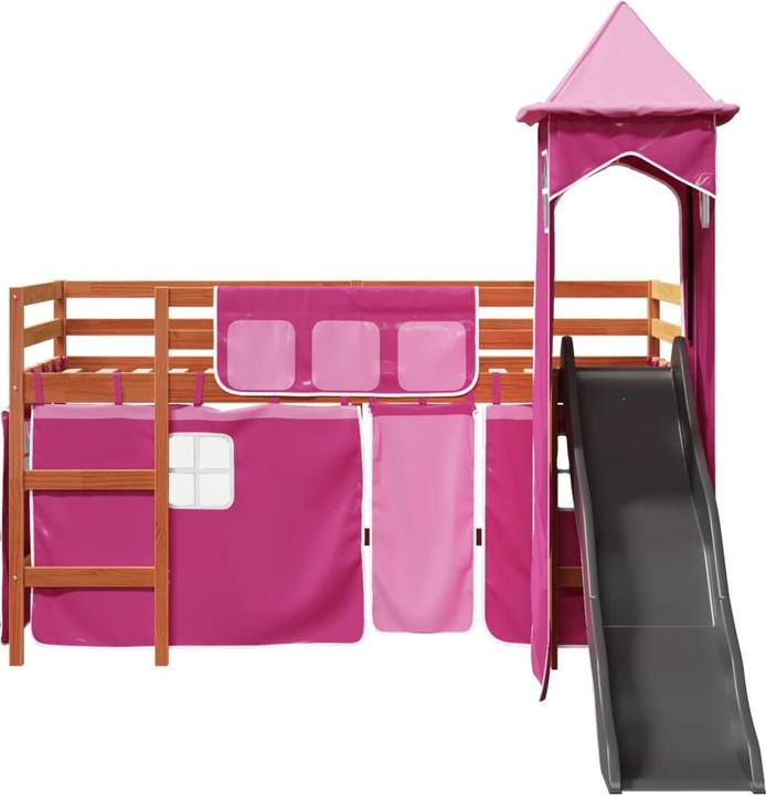 Image du produit VidaXL Lit superposé pour enfant avec tour Rose (90 x 200 cm)