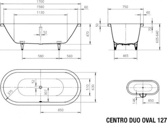 Immagine prodotto Kaldewei Centro Duo ovale 127 170x75cm