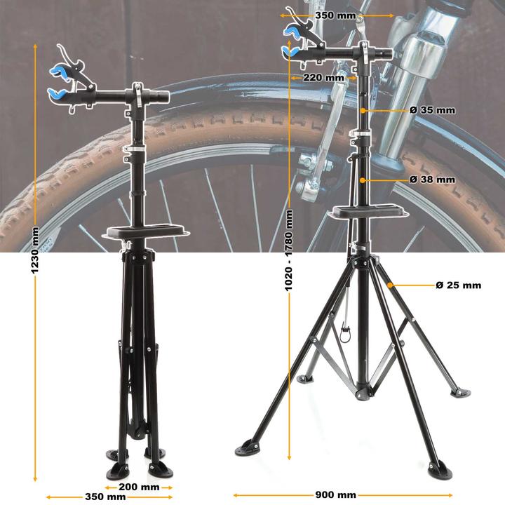 Image du produit Wiltec Béquille de réparation pivotante à 360° 30kg Béquille de montage vélo réglable