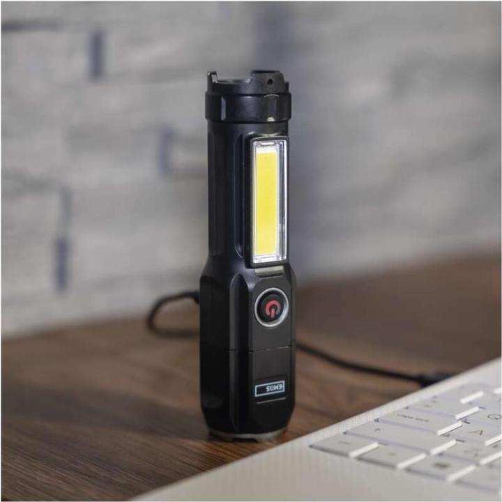 Actual product image Emos Wiederaufladbare LED-Taschenlampe aus Kunststoff P3214, 150 lm (13 cm, 150 lm)