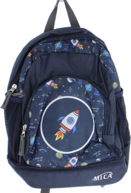 Produktbild Mica Kinderrucksack Rakete - aus Textil - ca. 25 x 31 x 12/18 cm
