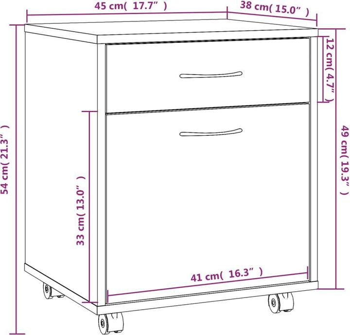 Produktbild VidaXL Sunhild (45 x 38 x 54 cm)