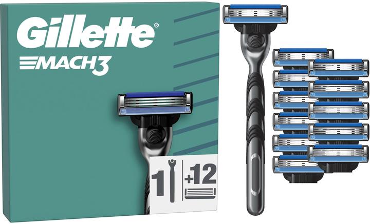 Produktbild Gillette Mach3 Systemklingen 12er + Handstück Ersatzklingen (1 x)