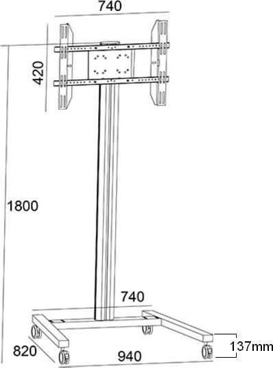 Produktbild Multibrackets M Display Stand 180 Single Black (Gerätespezifisch, 63", 50 kg)