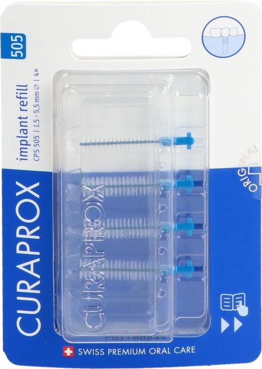 Produktbild Curaprox CPS 505 Implant refill 4x blau (4 x, 4 mm)