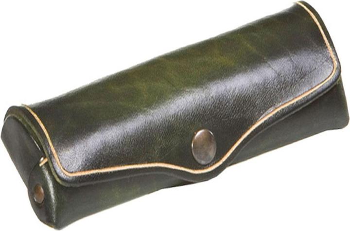 Image du produit Mika Étui à lunettes, grand, cuir sellier, bouton-pression, vert