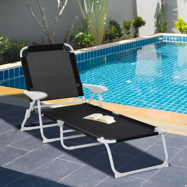 Actual product image Outsunny Sun lounger with adjustable backrest (160 cm)