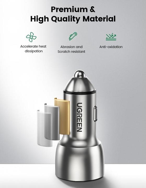 Produktbild Ugreen Dual USB Autoladegerät QuickCharge 3.0 36 Watt