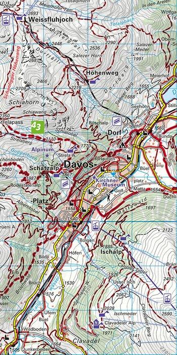 Actual product image Hiking map 36 Davos - St.Moritz - Upper Engadine