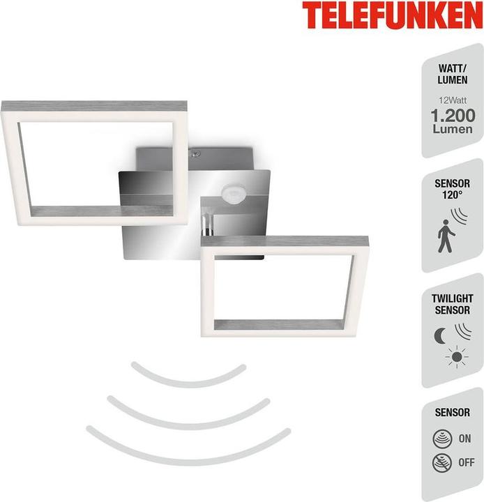 Image du produit Telefunken Sensor LED Deckenleuchte, chrom-alu, LED/12W (1200 lm)