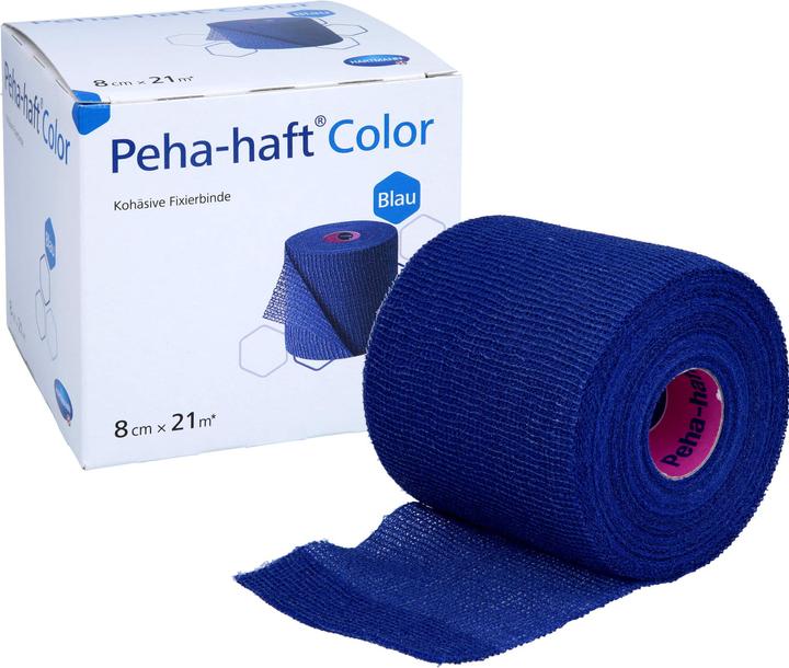 Hartmann color Fixierbinden 20 m x 8 cm / blau
