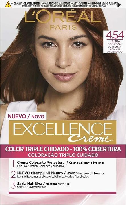 Image du produit L'Oréal Paris EXCELLENCE Encre crème #4,54 castaño caoba cobrizo (#4,54 castaño caoba cobrizo)