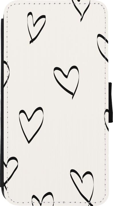 Produktbild PhoneLook Hülle Wallet schwarz Valentine 2023 minimalist hearts (Apple iPhone XS Max)