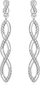 Actual product image Agato Sparkling Dangling Earrings With Zircons Agt-E035pw