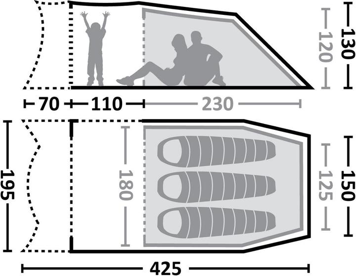Actual product image Eureka! Idarado 3 Tent (Tunnel tent, 4.12 kg, 3 persons)