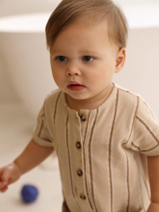 Produktbild Vertbaudet Bio-Kollektion: Baby Overall aus gestreiftem Strick (74)