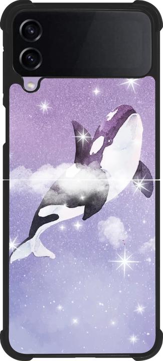 Produktbild PhoneLook Hülle Silikon schwarz Whale in sparking stars (Samsung Galaxy Z Flip4)
