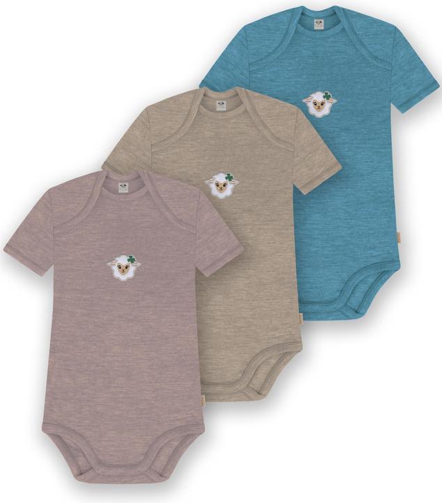 Normani 3er Set Baby Merino Body Kurzarm „Tauranga" - 9299