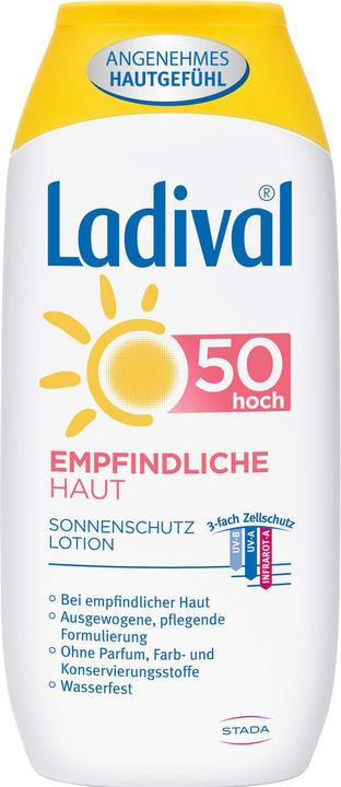 Immagine prodotto Stada Lozione Ladival per pelli sensibili 50 ad alta protezione solare, 200 ml Lozione