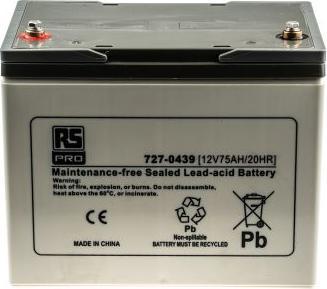 Immagine prodotto Rs Pro Batteria al piombo AGM 12V 75Ah (12 V, 75000 mAh)