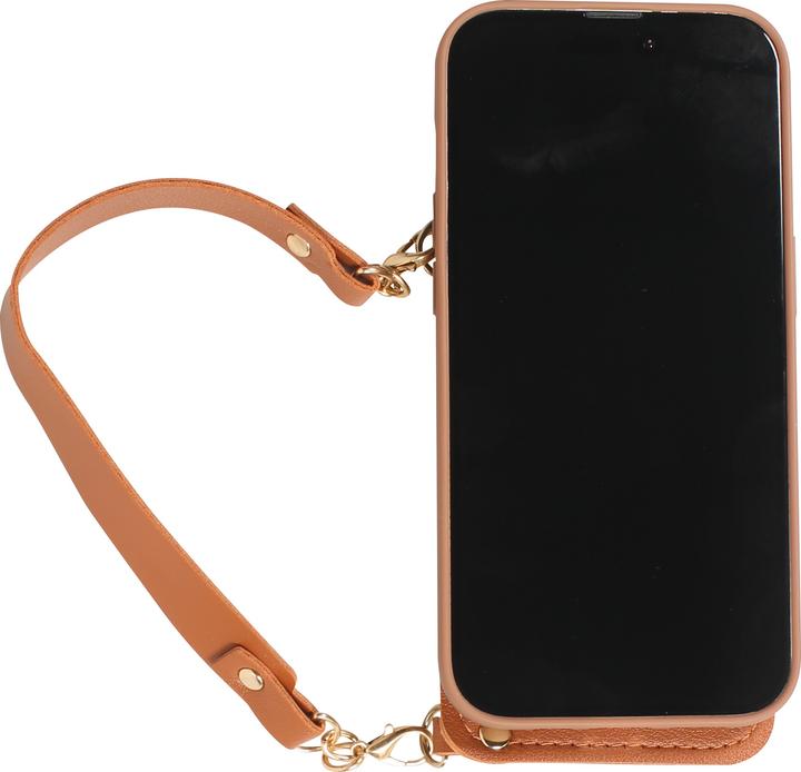 Immagine prodotto PhoneLook Coque Silicone soft touch avec pochette à cartes ou argent en cuir et lanière intégrée (Apple iPhone 14 Pro)