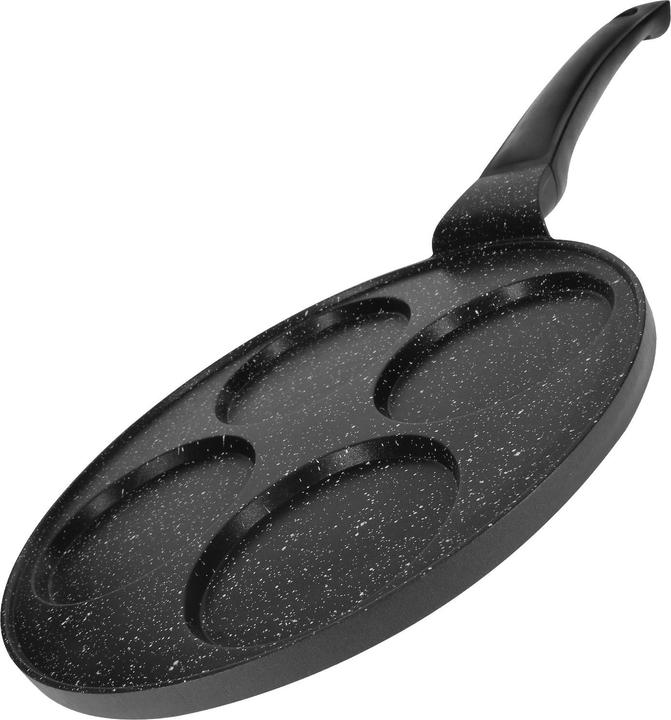 Image du produit Cheffinger Poêle à crêpes 26 cm pour 4 personnes Revêtue de marbre avec poignée ergonomique (26 cm, Poêle à crêpe)
